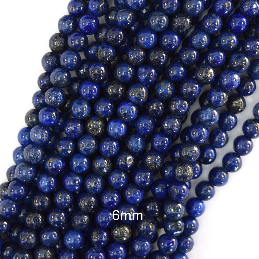 Blue Lapis Lazuli Round Beads 15" Strand 2mm 3mm 4mm 6mm 8mm 10mm 12mm 14mm