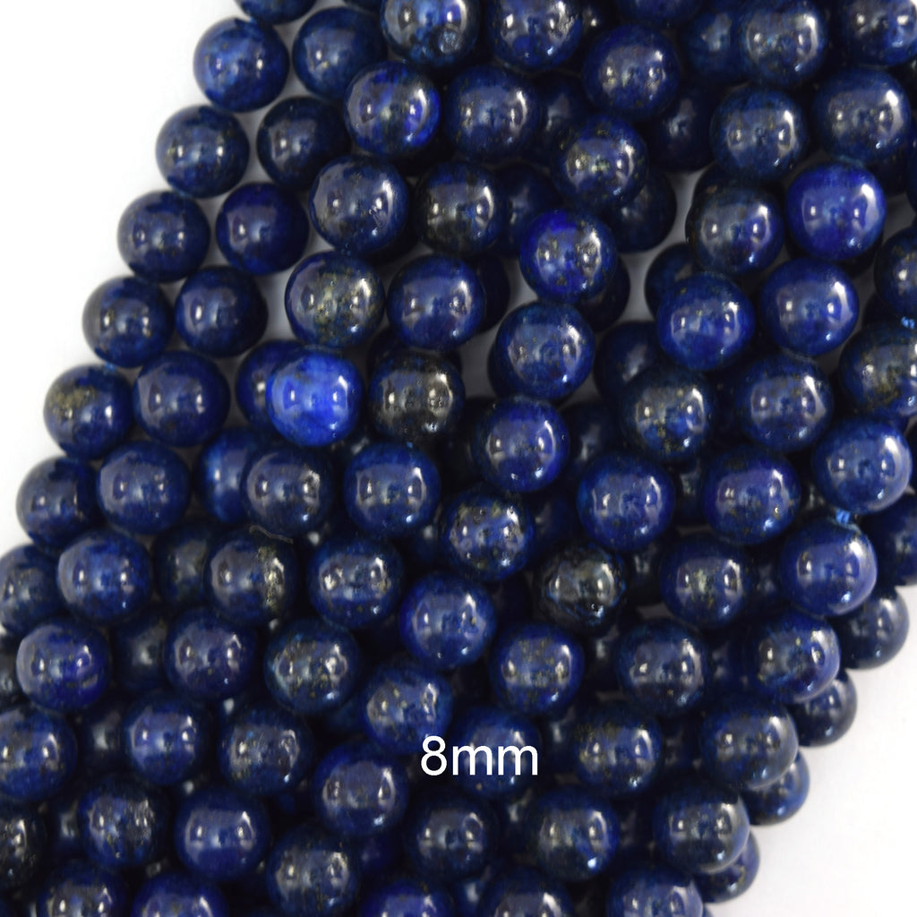 Blue Lapis Lazuli Round Beads 15" Strand 2mm 3mm 4mm 6mm 8mm 10mm 12mm 14mm