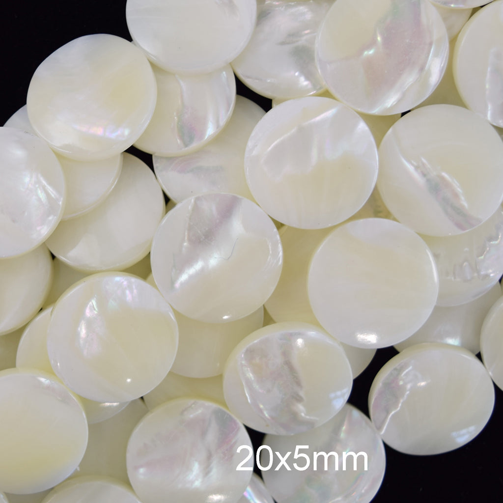 White Mother Of Pearl MOP Coin Beads Gemstone 15" Strand 8mm 10mm 15mm 20mm