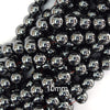 2.5mm Large Hole Natural Black Hematite Round Beads 15.5