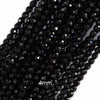Faceted Black Onyx Round Beads Gemstone 15