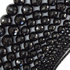 Faceted Black Onyx Round Beads Gemstone 15