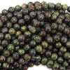 Natural Dragon Blood Jasper Round Beads 15