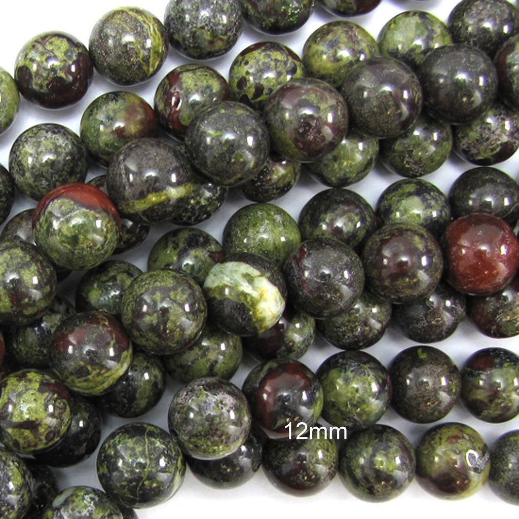 Natural Dragon Blood Jasper Round Beads 15" Strand 4mm 6mm 8mm 10mm 12mm