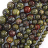 Natural Dragon Blood Jasper Round Beads 15