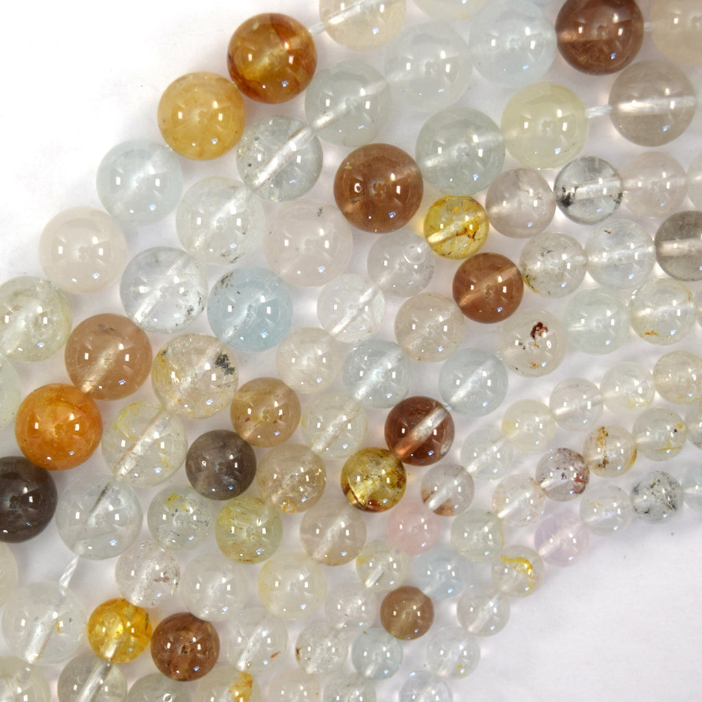 Natural Multicolor Topaz Round Beads Gemstone 15" Strand 6mm 8mm 10mm