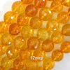 Faceted Yellow Citrine Round Beads Gemstone 15'' Strand 4mm 6mm 8mm 10mm 12mm S1