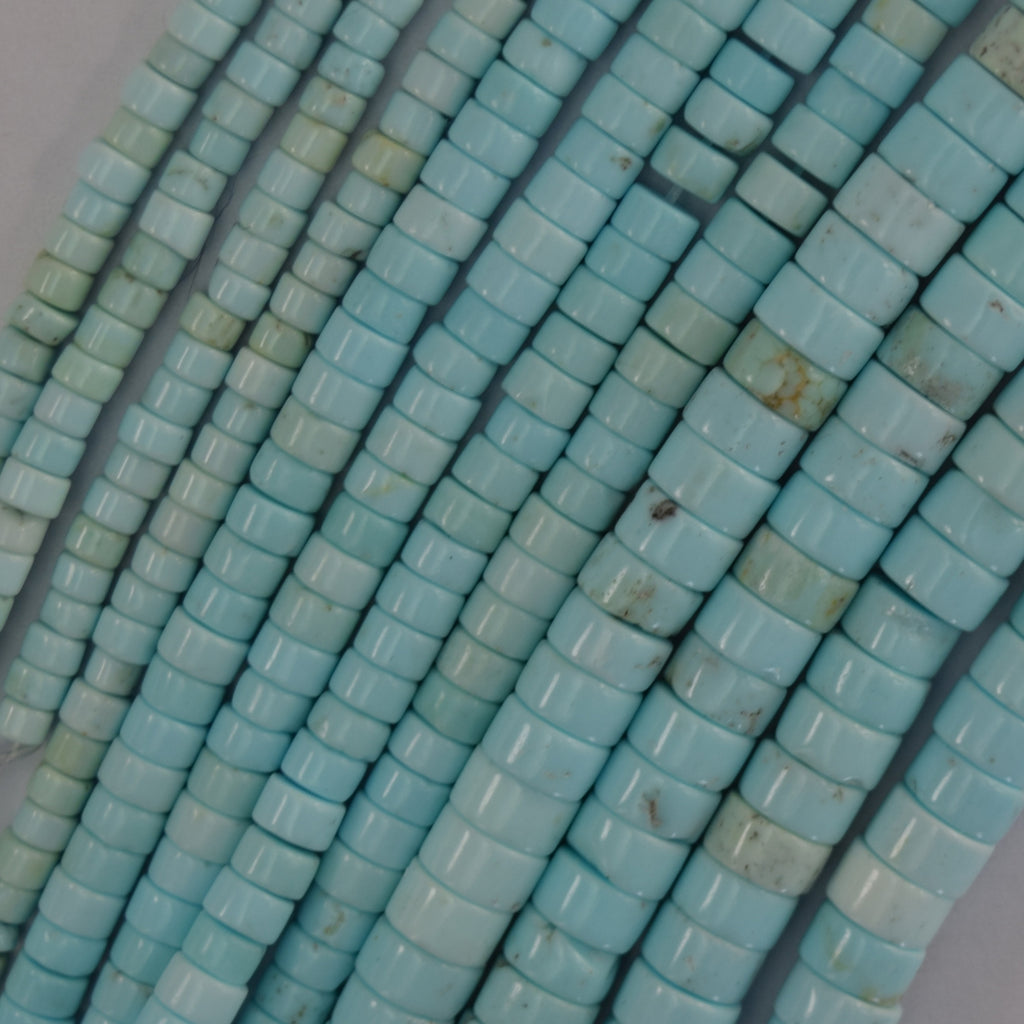 Cream Blue Turquoise Heishi Disc Beads Gemstone 15.5" Strands 3mm 4mm 6mm 8mm