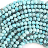 Aqua Blue Terra Agate Round Beads 14