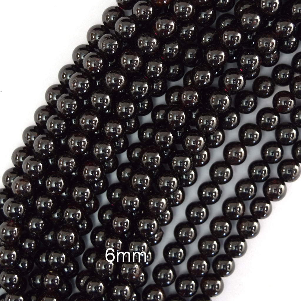 AA Natural Red Garnet Round Beads Gemstone 15" Strand 4mm 6mm 8mm 10mm