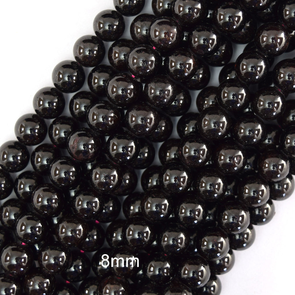 AA Natural Red Garnet Round Beads Gemstone 15" Strand 4mm 6mm 8mm 10mm