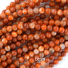Orange Fire Agate Round Beads Gemstone 15
