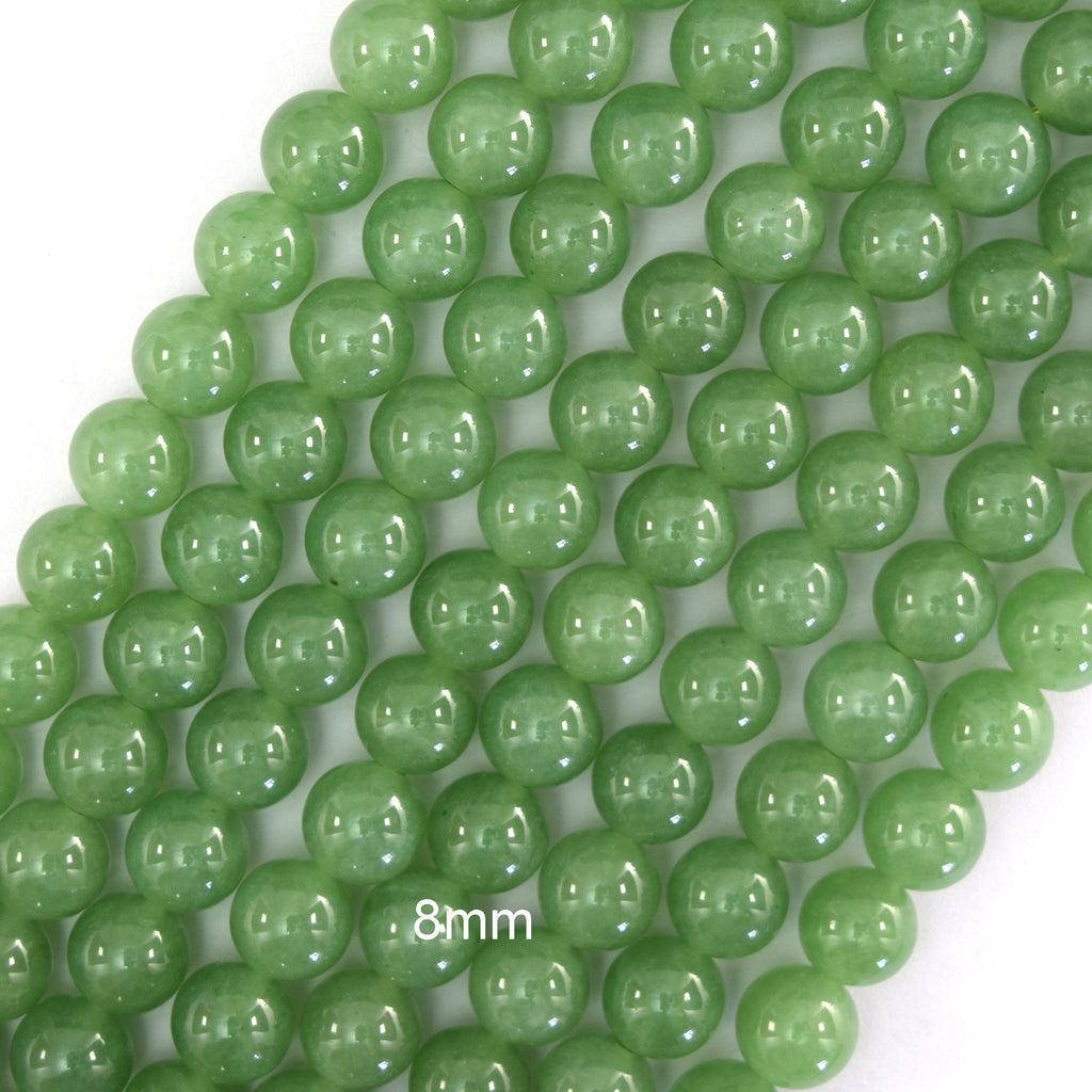 Canadian Light Green Jade Round Beads Gemstone 15" Strand 6mm 8mm 10mm S2