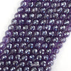 Mystic Titanium Natural Faceted Purple Amethyst Round Beads 15