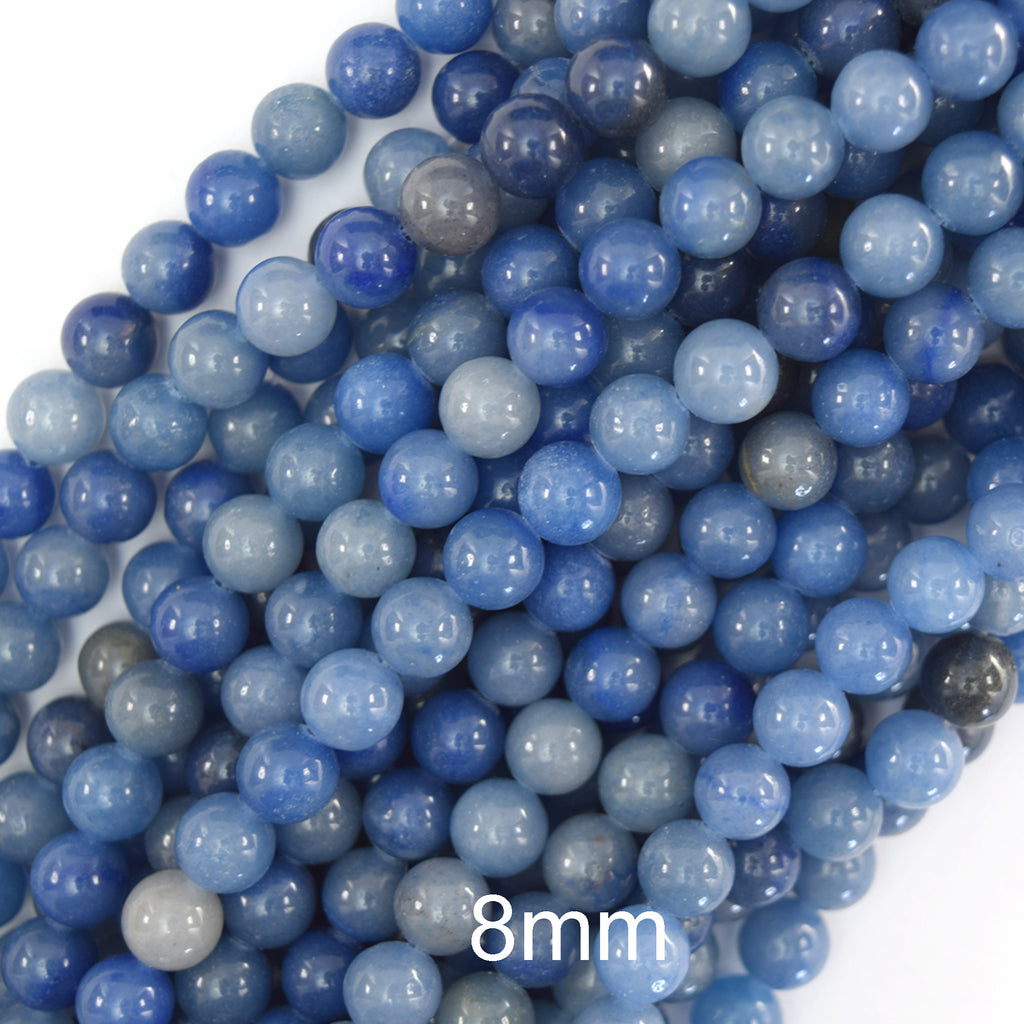 Natural Blue Aventurine Round Beads Gemstone 15" Strand 6mm 8mm 10mm
