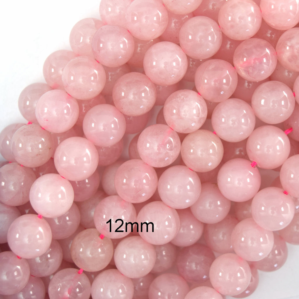 Pink Rose Quartz Round Beads Gemstone 15" Strand 4mm 6mm 8mm 10mm 12mm