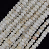 Faceted White Turquoise Rondelle Button Beads 15.5