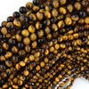 AA Natural Tiger Eye Round Beads Gemstone 15