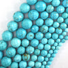 Faceted Blue Turquoise Round Beads Gemstone 15