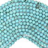 Faceted Blue Turquoise Round Beads Gemstone 15