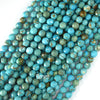 Faceted Blue Turquoise Round Beads 15.5