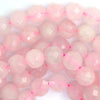 Natural Faceted Pink Rose Quartz Round Beads 15