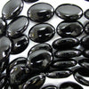 AA Black Onyx Flat Oval Beads Gemstone 15.5