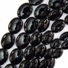 AA Black Onyx Flat Oval Beads Gemstone 15.5