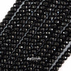 AA Faceted Black Onyx Rondelle Button Beads Gemstone 15