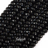 AA Faceted Black Onyx Rondelle Button Beads Gemstone 15