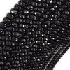 AA Faceted Black Onyx Rondelle Button Beads Gemstone 15
