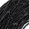 AA Faceted Black Onyx Rondelle Button Beads Gemstone 15