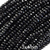 AA Faceted Black Onyx Rondelle Button Beads Gemstone 15