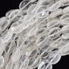 14mm clear crystal quartz flat oval beads 15.5
