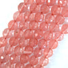 Faceted Cherry Quartz Round Beads Gemstone 15