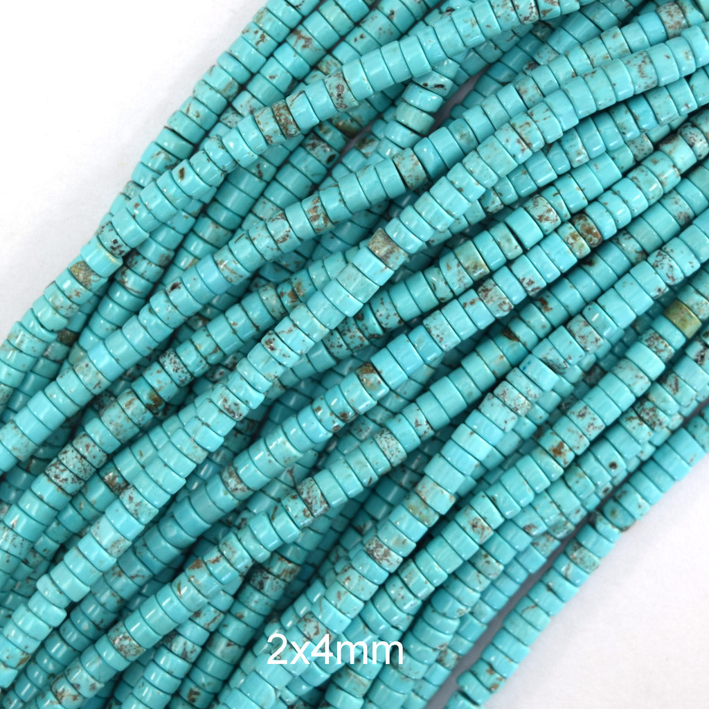 Blue Turquoise Heishi Disc Beads Gemstone 15.5" Strand 3mm 4mm 6mm 8mm 10mm 12mm
