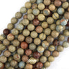 Natural Brown Blue Snake Skin Jasper Round Beads 15