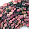Natural African Pink Rhodonite Pebble Nugget Beads 15.5