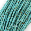 Blue Turquoise Heishi Disc Beads Gemstone 15.5