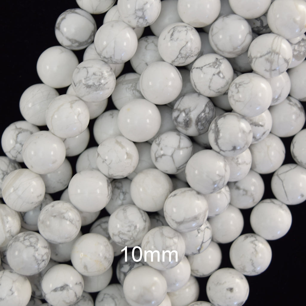 Natural White Howlite Round Beads Gemstone 15" Strand 4mm 6mm 8mm 10mm 12mm
