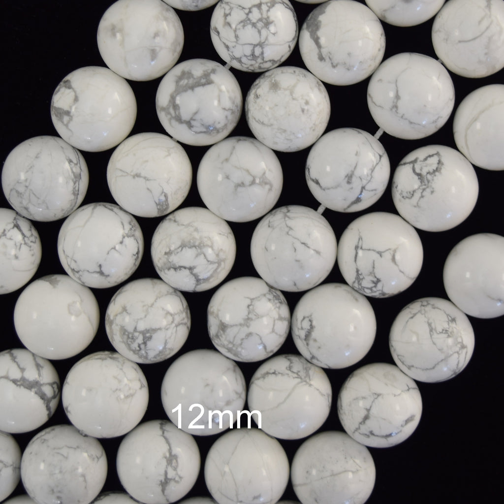 Natural White Howlite Round Beads Gemstone 15" Strand 4mm 6mm 8mm 10mm 12mm