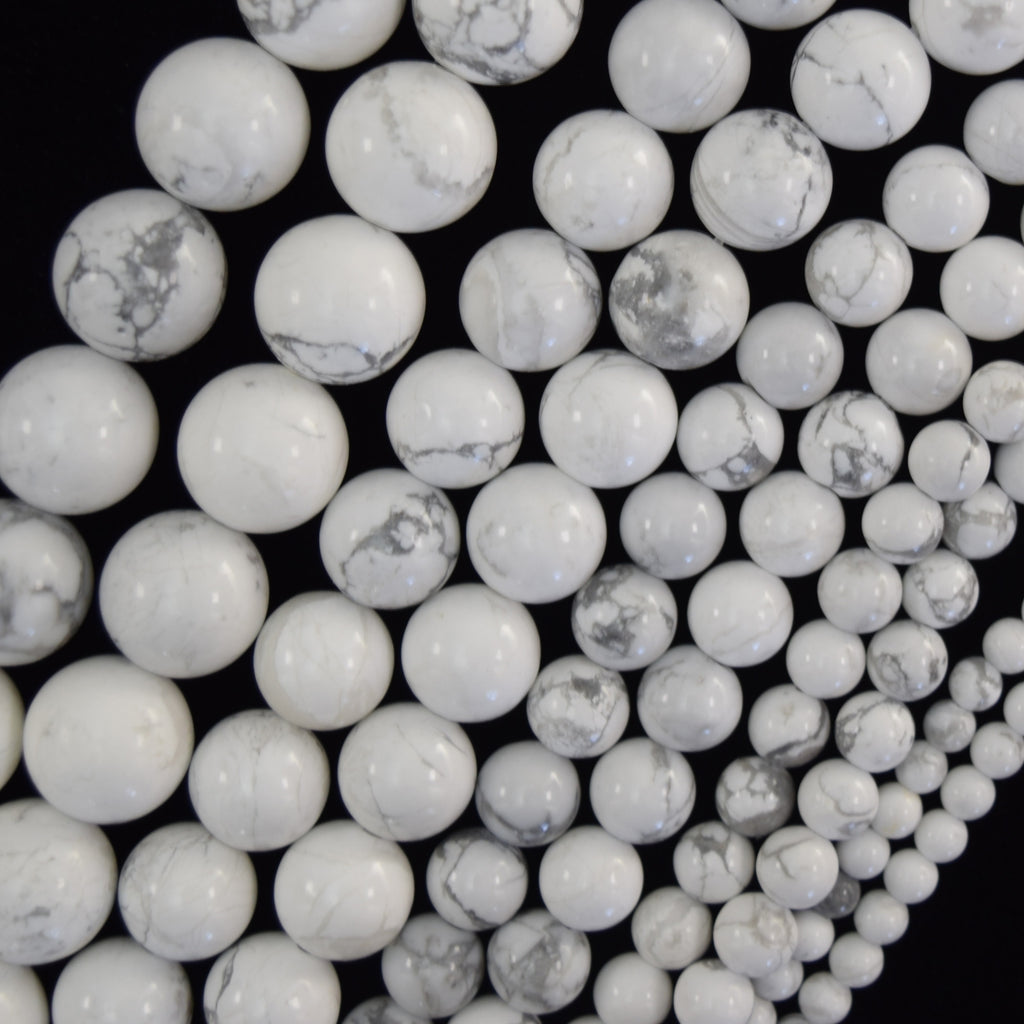 Natural White Howlite Round Beads Gemstone 15" Strand 4mm 6mm 8mm 10mm 12mm