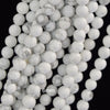Natural White Howlite Round Beads Gemstone 15