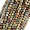 Natural Brown Blue Snake Skin Jasper Round Beads 15