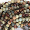Natural Brown Blue Snake Skin Jasper Round Beads 15