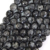 Natural Faceted Labradorite Larvikite Round Beads 14.5