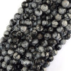 Natural Black Snowflake Obsidian Round Beads 15
