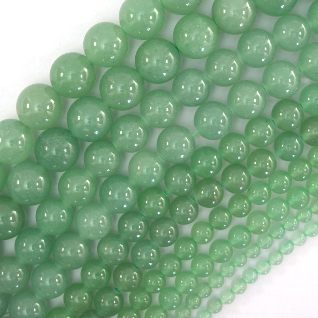 Natural Green Aventurine Round Beads Gemstone 15" Strand 4mm 6mm 8mm 10mm 12mm