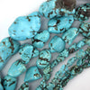 Blue Turquoise Pebble Nugget Beads 15
