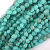 6mm - 8mm blue turquoise pebble nugget beads 15